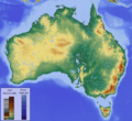 Relief map of Australia