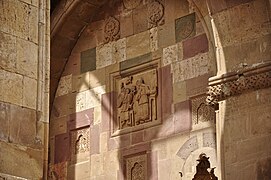 Reliefs on a wall inside the Saint Stepanos - Monastery.