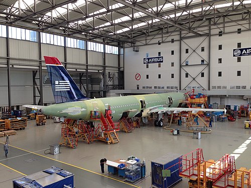 US Airways A321 finishing touches.