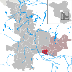 旧曹赫-武斯韦克在达默-施普雷瓦尔德县的位置