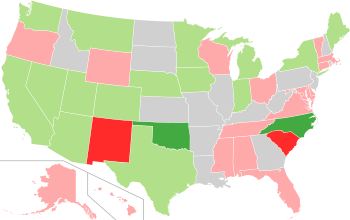 Map of faithless elector laws in the US