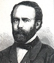 Wood engraving of a portrait of Henri Étienne Sainte-Claire Deville