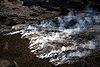 Wildfire caused by pahoehoe lava flow from Kilauea