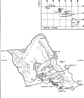 Black and white map of Oahu