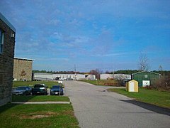 Two externally dilapidated portables are present at the school.