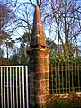 Detail of the gatepost at Speir's school, Beith.