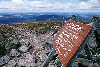 Northern terminus of the trail atop Mount Katahdin in Maine