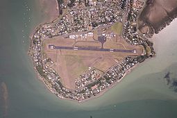 Aerial view of Whangarei Airport, after recent upgrades.