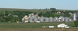 Grain bins north of downtown Carroll, June 2010