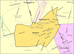 Census Bureau map of Hampton, New Jersey