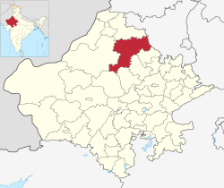 Location of Churu district in Rajasthan