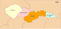 In 1928, Moravia was merged into Moravia-Silesia, one of four lands of Czechoslovakia, together with Bohemia, Slovakia and Subcarpathian Rus.