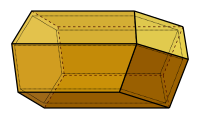 A diagram showing the 3D structure of a honeycomb cell