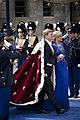King Willem-Alexander and Queen Maxima walking to the Nieuwe Kerk on his inauguration day (30 April 2013)