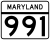 Maryland Route 991 marker