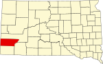 标示出卡斯特县位置的地图