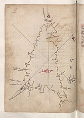 map of Siciliy with ports and islands labeled in Arabic