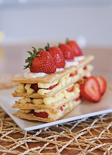 Homemade mille-feuille, using traditional techniques