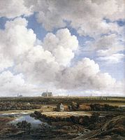 Jacob van Ruisdael, View of Haarlem; Ruisdael is a central figure, with more varied subjects than many landscapists.