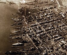 Aerial photograph of an industrial region