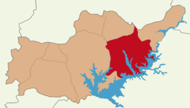 Map showing Kâhta District in Adıyaman Province