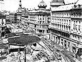 Metro works at Blaha Lujza square in the 1960s