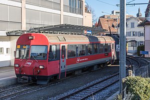 Red train with coaches