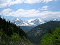 Sawtooth Mountain to left, Red Deer Mountain (12,391-ft) to the right