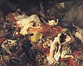 欧仁·德拉克罗瓦《萨达那帕拉之死》，1827与1844年，现藏于罗浮宫和费城艺术博物馆