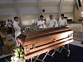 Catalino G. Arevalo blessing the casket at the Requiem Mass