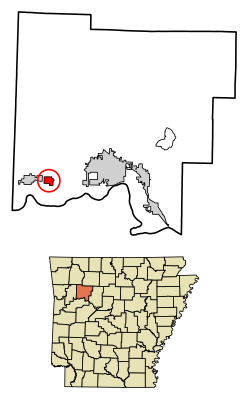 Location of Hartman in Johnson County, Arkansas