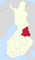 Kainuu on a map of Finland