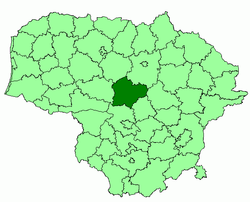 凯代尼艾区在立陶宛的位置