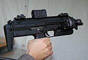 An MP7A1 with Zeiss RSA reflex red dot sight and LLM01 laser light module.