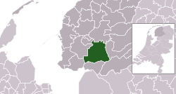 Highlighted former position of Skarsterlân in a municipal map of Friesland