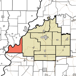 Location within Gibson County