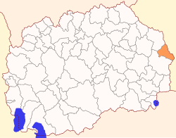 Location of Pehčevo Municipality