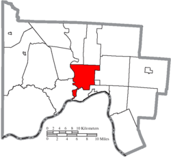 Location of Clay Township in Scioto County
