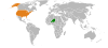 Location map for Niger and the United States.