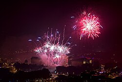 4th of July fireworks over the Philadelphia Museum of Art.