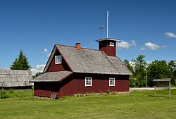 Former fire shed in Palupera village