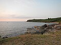 The golf course and the far lighthouse at the Wallace Air Station