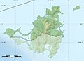 Physical location map of the northern part of the island