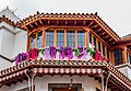 Facade with flower decor