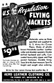 An A-2 "bomber" jacket, from Aero. Old out of copyright ad.