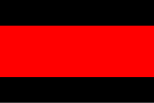 Flag with black, red and black horizontal bars
