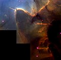 哈伯的三叶星云恒星喷流影像。