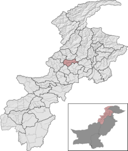 Malakand District (red) in Khyber Pakhtunkhwa