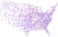Map of U.S. routes with interstate highways