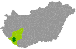 Nagyatád District within Hungary and Somogy County.